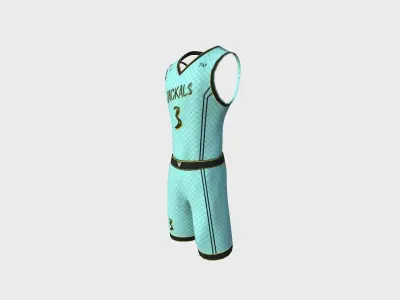 Basketball Fantasy Team Jackals Uniform - Character Design Low-poly 3D model