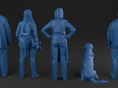 LowPoly Set 01 - printable Low-poly 3D model