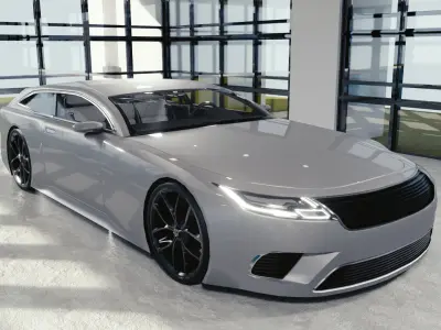 BLENDER EEVEE Brandless Sports GT shooting brake Low-poly 3D model