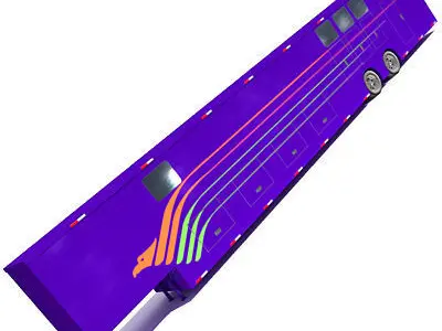 Blue Race Car Trailer 04 3D model