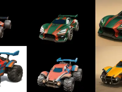 Gt one Car bundle 8 pack 100 glb 3D model