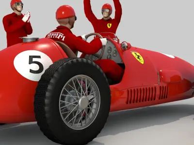 Ferrari 500 F2 1952 and Team 3D model