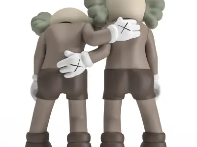 Kaws 1 two kawaii figurines 3D model