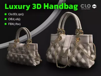 Luxury Quilted 3D Handbag  3D model