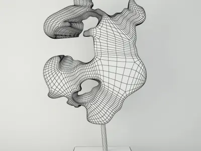 Teak Wood Table Top Decoration 3D model