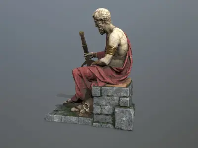 Man Statue 2 Low-poly 3D model