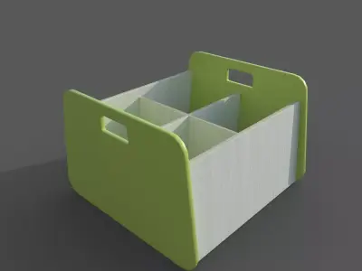 Double Storage Unit Green Low-poly 3D model