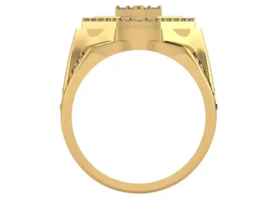 T letter men ring  3D print model