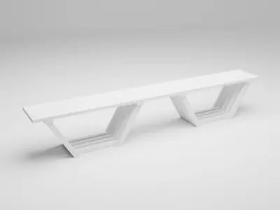 Modern Wooden Bench  Free 3D model