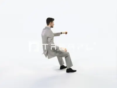 Posture 20E Driver Driving Sitting Elegant Business Man Low-poly 3D model