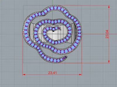 Heart Fashion ring 3D print model