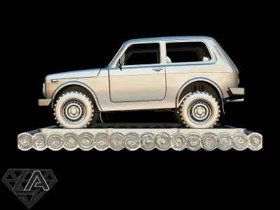 Exhibition - Niva on a raft 3D print model