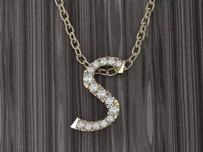 Jewelry Alphabet Pendant S 3D print model