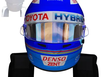 Alonso WEC helmet 2018 Low-poly 3D model