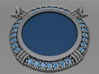 simple circular pearl with diamonds 3D print model