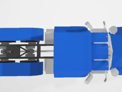 autotruck semi truck on road Free 3D model