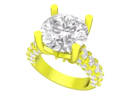 A7473 Luxury Diamond Women Engagement Ring 3D Model 3D print model