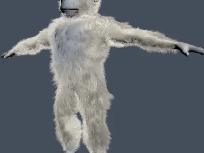Yeti Character RIGGED Low-poly 3D model