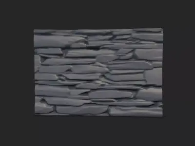 Crumbly Rock Wall Architecture 3D model