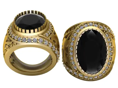 LUXURY BLACK CRYSTAL RING 3D PRINTABLE MODEL 3D print model