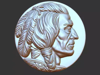Native American medallion 3D print model