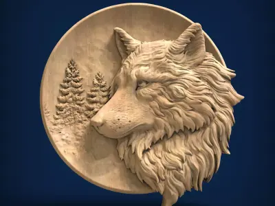 Carved panel painting STL 3D model 7