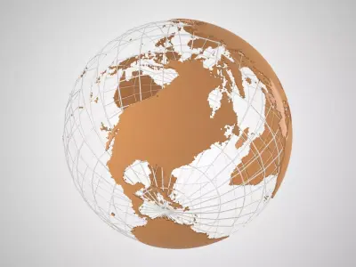 Globe News Skeleton Caramel Color 3D model