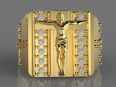 Jesus Ring  3D print model