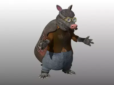 Armadillo Creature Low-poly 3D model