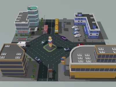 circular motion Low-poly 3D model