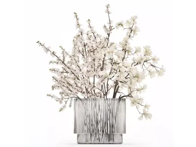 Bouquet Sakura Branches Cherry Blossom Magnolia 510 3D model