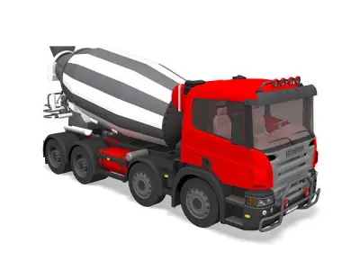 Concrete Mixer Truck 3D Model-31 3D model