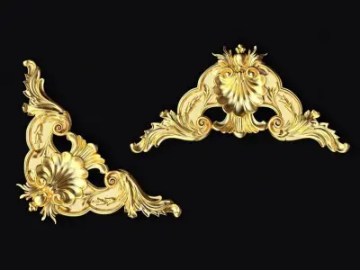 Central decor ornament for furniture 3D model 915