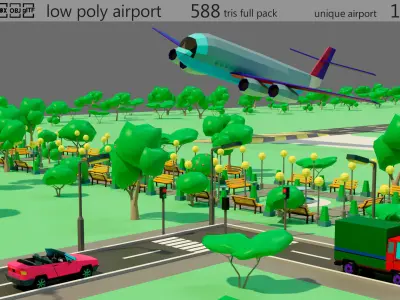 City and airport 3D Model Pack