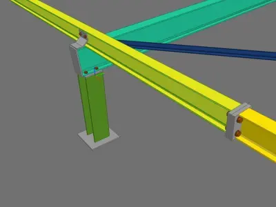 Steel Roof Structure OBJ and IFC 3D Model 3D model