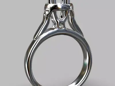 jewelry3dfile61 engagement ring in silver 3D print model