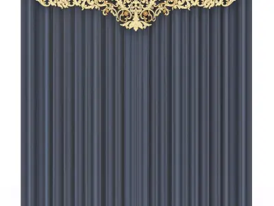 Cornice Classic Curtain 013 Low-poly 3D model