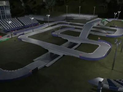 Go Kart race track Low-poly 3D model