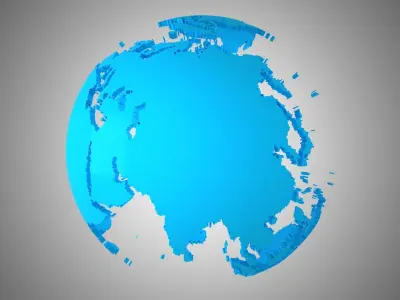 Globe Shell Light Blue 3D model
