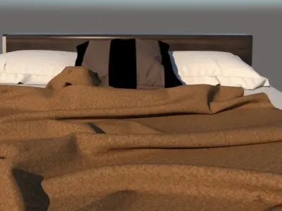 masterbed bed with blankets 3D model