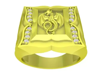 Luxury Symbol Signet Ring for Men Jewelry 3D Model 4242 3D print model