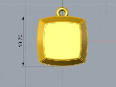 Simple square pendant or necklace Free 3D print model