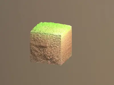 Realistic 3d Minecraft grass model  Free low-poly 3D model