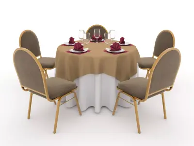 Banquet Table and Chair 14 3D model