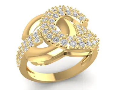 Luxury Twisted Diamond Halo Ring for Women  1724 3D print model