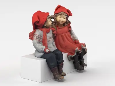 Boy And Girl Figurines 3D model