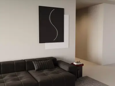 Modern Minimalist Living Room 3D model