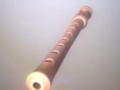 Flute PBR Low and High poly 3x texture sets Low-poly 3D model