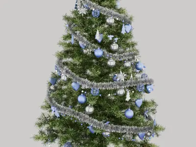 christmas tree blue 3D model