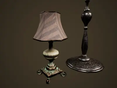 Antique Lamps - PBR Game Ready Low-poly 3D model